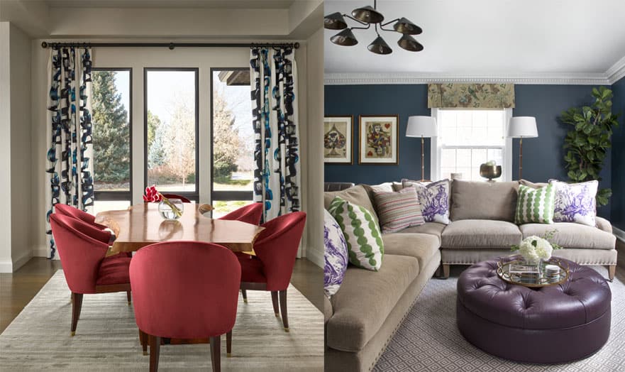 SOUTH FOREST LANE Dining Room and GLENCOE Living Room_Duet Design Group_How To Design with Saturated Color