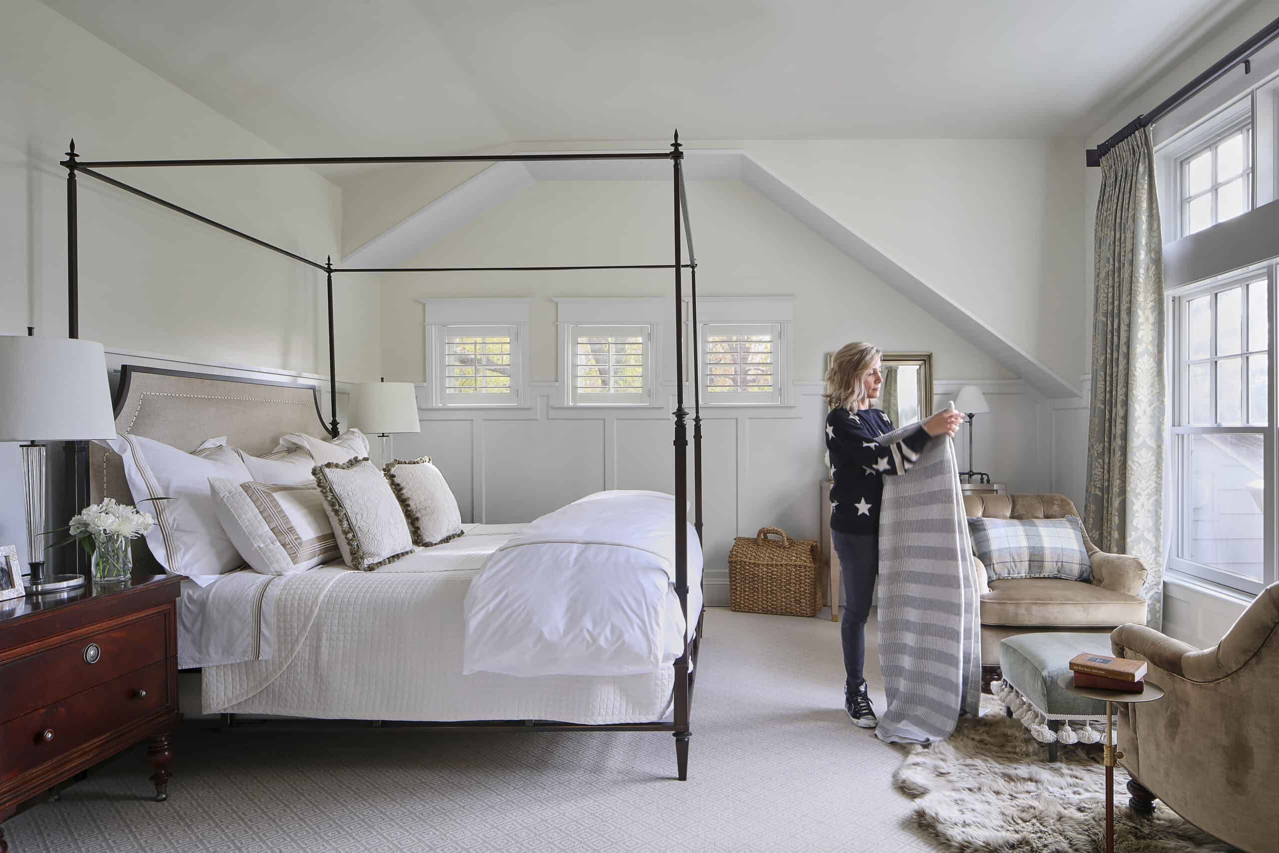 denver colorado interior designer bedroom fall design blanket