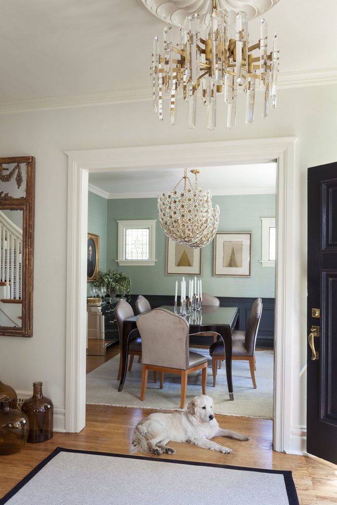 Elegant Entryway and Dining Room w Chandeliers